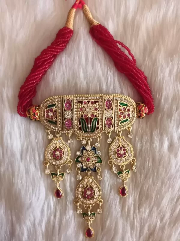 Shree Creation latest rajputi Zircon Gold-plated Plated Brass Necklace