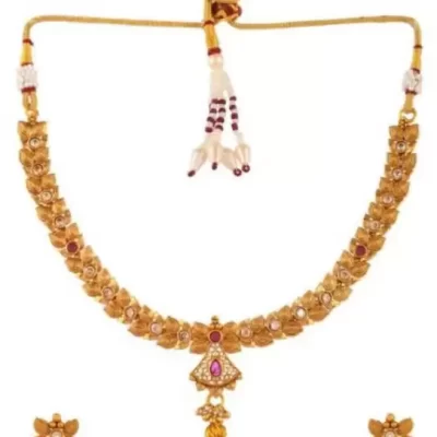 copper necklace with earrings set