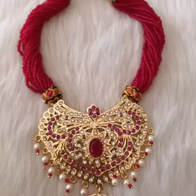 one gram gold polish rajasthani necklace