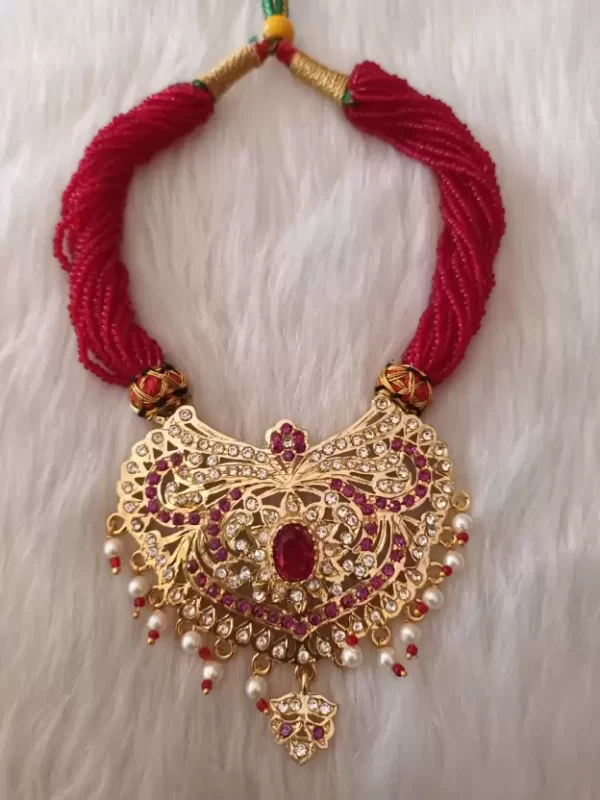 one gram gold polish rajasthani necklace