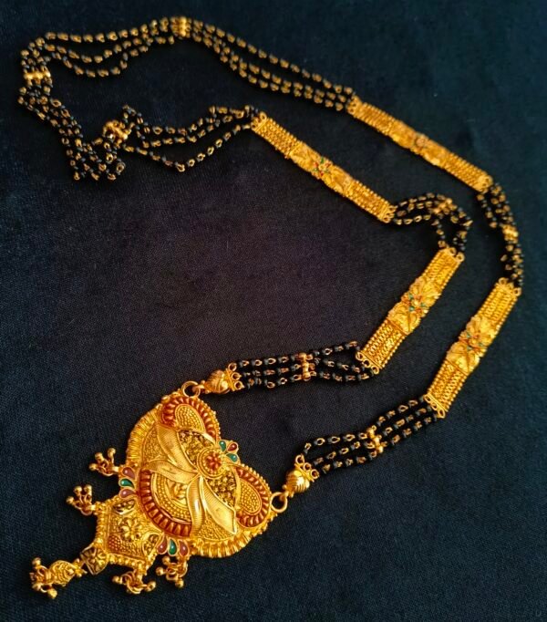 one gram gold polish long mangalsutra