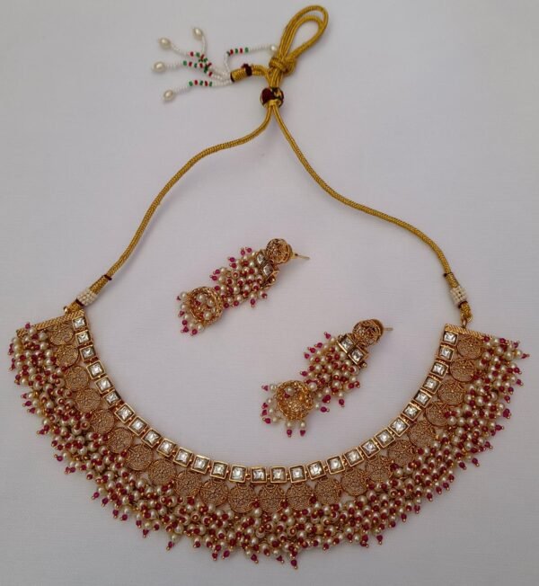 Antique Copper Choker Necklace Set For Girls And Women - Image 2