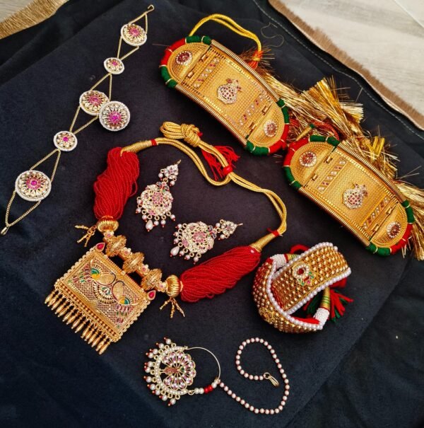 One Gram Gold Polish Plated Jodhpuri Jewellery set