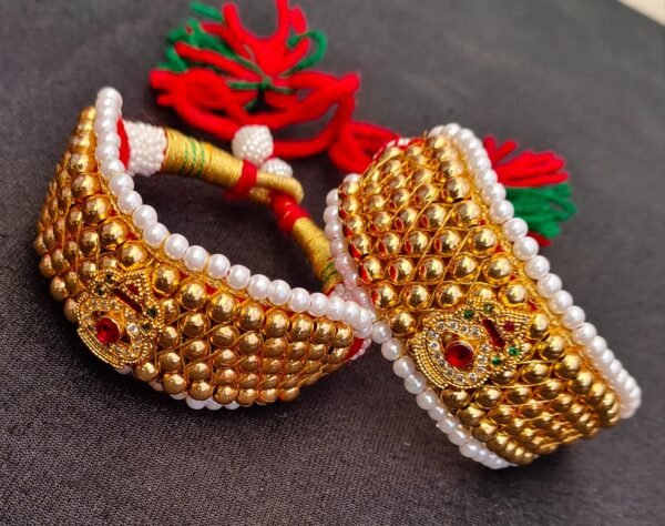 One Gram Gold Polish Plated Jodhpuri Jewellery set - Image 9