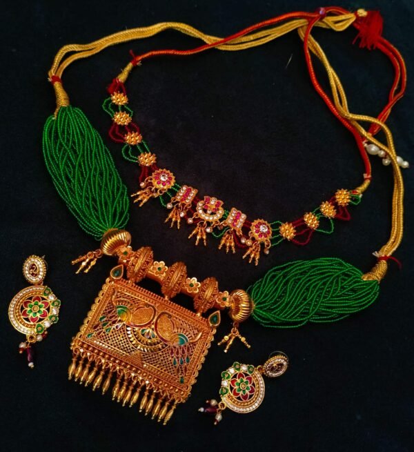 One Gram Gold Plated Jodhpuri Jewellery Set