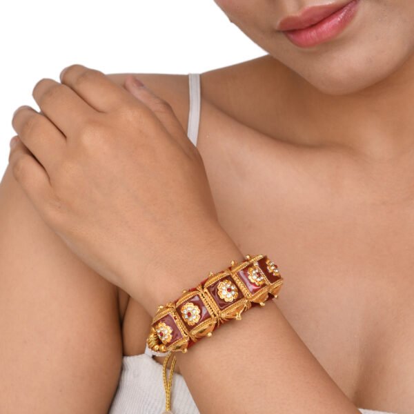 Premium Quality Maroon Minakari Rajasthani Pochi Design for Girls - Image 4