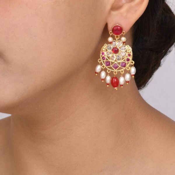 American Diamond Multicolour Choker Jodhpuri Jewellery Set - Image 4